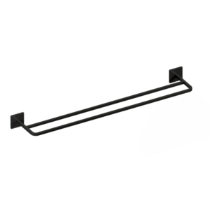 Toalheiro Duplo 60Cm Quada Preto Brilhante  Metalworks 09.QD02.PB