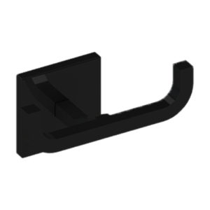 Cabide Duplo Reto Quada Preto Brilhante Metalworks 05.QD04.PB