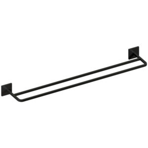 Toalheiro Duplo Quada 60 cm Preto Fosco Metalworks 09.QD02.PF