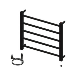 Toalheiro Termico Fio Aparente Pequeno Quada Premium Preto Brilhante 19.TQ01.PB