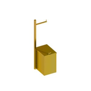 Coluna C/ Pap. Lixeira Quada Ouro Polido  Metalworks 57.QD05.OP