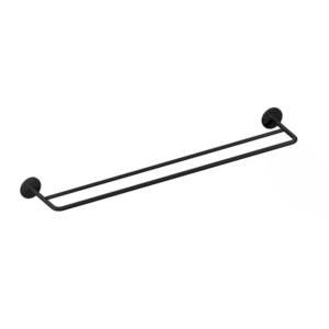 Toalheiro Duplo 60Cm Round Preto Brilhante  Metalworks 09.RD02.PB