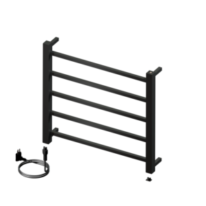 Toalheiro Termico Fio Aparente Pequeno Quada Premium Preto Brilhante 19.TQ01.PB