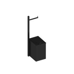 Coluna C/ Pap. Lixeira Quada Preto Brilhante Metalworks 57.QD05.PB