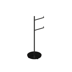 Papeleira Chão Dupla Round Preto Brilhante Metalworks 57.RD02.PB